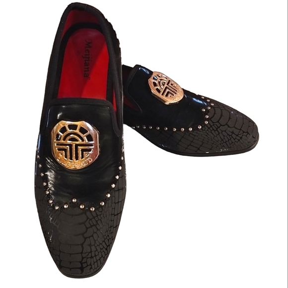 MEIJIANA Men's Vintage Leather Embroidery Noble Loafer Shoes Slip-on Siz… - Picture 8 of 13